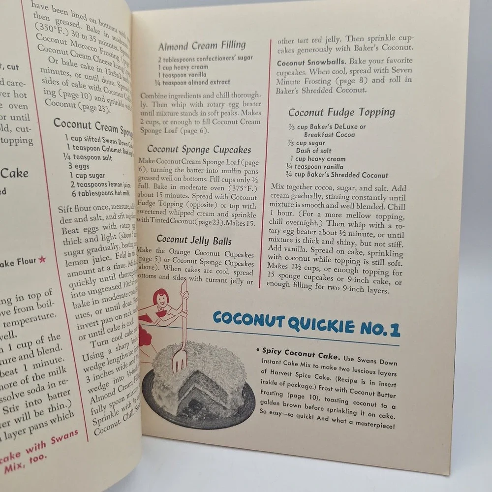 Vintage 1949‎ Bakers Coconut Glamour Desserts Recipe Booklet 1940s Cook Book